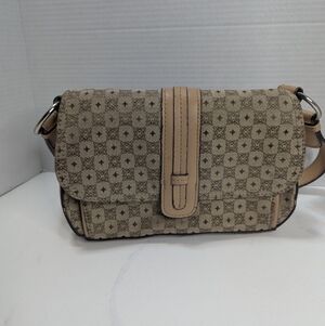 Liz Claiborne Villager Tan Brown Handbag Shoulder Purse